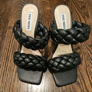 Steve Madden Black Braided Women's Heels